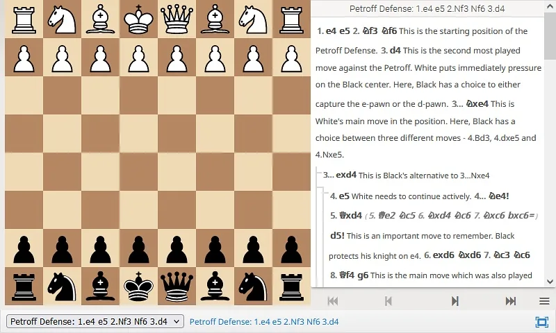 La défense Petrov : Ligne principale après 1.e4 e5 2.Cf3 Cf6 3.Cxe5 d6 4.Cf3 Cxe4 5.d4
