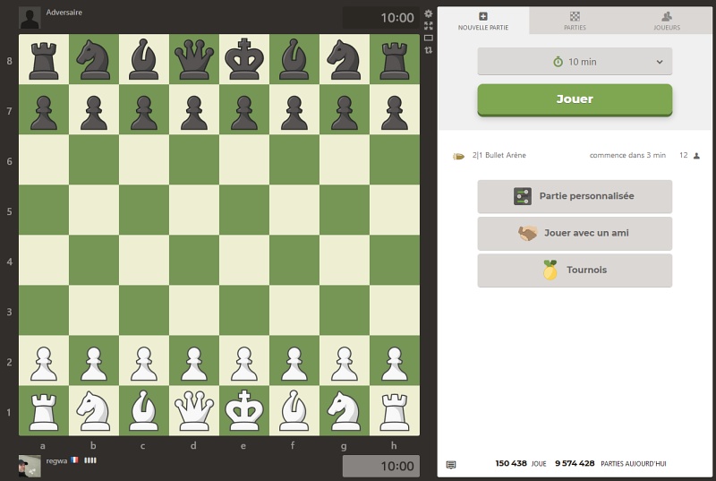 Jouer aux échecs contre un autre joueur en ligne