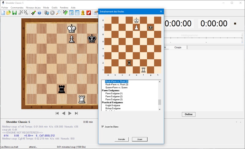 Shredder Classic permet l'analyse des ouvertures, des milieux de parties et des finales !